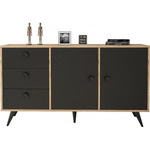 Vilamo skänk 9 - Furu/svart - Skänkar & Sideboards -Skänkar & Sideboards - Hyllor & Förvaring