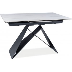 Westin matbord 120-160 cm - Vit/svart -Kryssbensbord - Bord