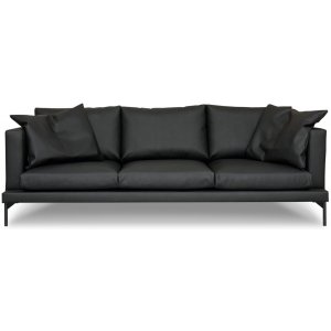 York 3-sits soffa i svart läder - 4-sits soffor