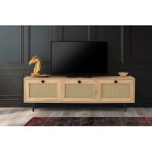 Alcazar mediabänk 180 cm - Ek/svart - TV-bänkar & mediabänkar -TV-bänkar & mediabänkar - Hyllor & Förvaring