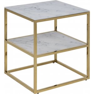 Alisma sängbord - Vit marmor/guld - Sängbord -Sovrumsmöbler - Sängbord