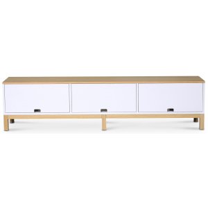 Alvaret mediabänk 188 cm - Oljad ek / Vit - TV-bänkar & mediabänkar -TV-bänkar & mediabänkar - Hyllor & Förvaring