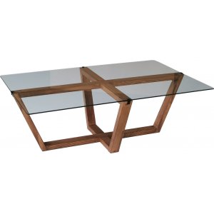 Amalfi soffbord 105 x 65 cm - Valnöt - Glasbord