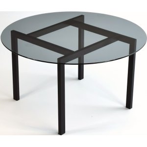 Balance soffbord Ø75 cm - Fume/svart - Glasbord