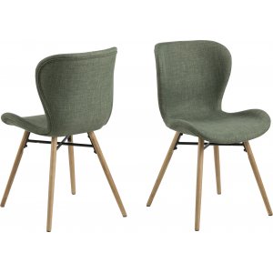 2 st Batilda matstol - Grön/ek - Klädda & stoppade stolar