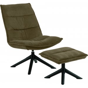 Blizzard fåtölj med fotpall - Grön - Tygfåtöljer