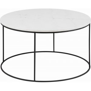 Bolton soffbord Ø80 cm - Vit - Soffbord i marmor