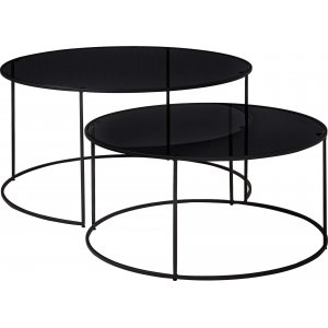Brody soffbord Ø75/90 cm - Svart - Glasbord