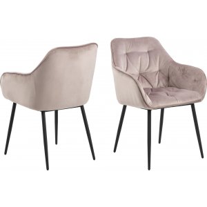 2 st Brooke karmstol - Puderrosa/svart - Karmstolar