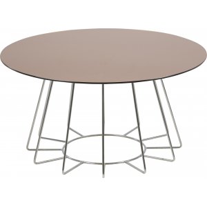 Casia soffbord Ø80 cm - Bronze/krom - Glasbord