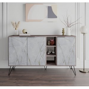 Clara skänk - Mörkbrun/vit marmor - Skänkar & Sideboards -Skänkar & Sideboards - Hyllor & Förvaring