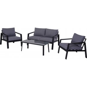 Clyde loungegrupp - Svart + Möbelvårdskit för textilier - Loungegrupper