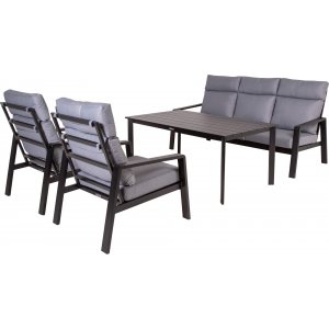 Clyde utematgrupp - Svart + Möbelvårdskit för textilier - Utematgrupper