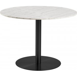 Corby matbord Ø105 cm - Vit/svart - Ovala & Runda bord