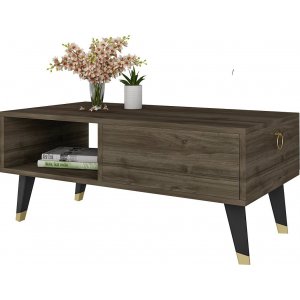 Delux soffbord 90 x 45 cm - Valnöt - Soffbord i trä