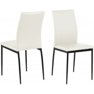 2 st Demina matstol - Vit PU - Konstläderklädda stolar
