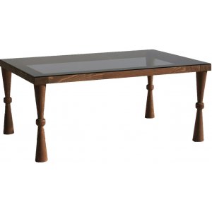 Dolce soffbord 86 x 56 cm - Valnöt - Glasbord