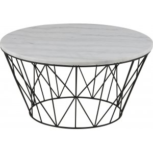 Dudley soffbord Ø80 cm - Vit - Soffbord i marmor