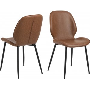 2 st Femke matstol - Brun PU - Konstläderklädda stolar