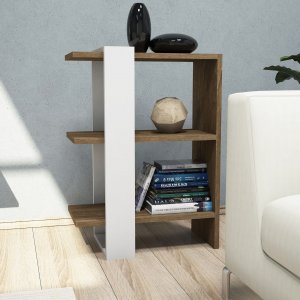 Gaja bokhylla - Valnöt/vit - Bokhyllor -Hyllor - Bokhyllor