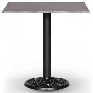 Mystery bord 75x75 cm - Svartblommigt underrede/betongimitation - Restaurangbord