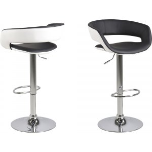 2 st Grace barstol 104 cm - Svart PU/vit PU - Barstolar