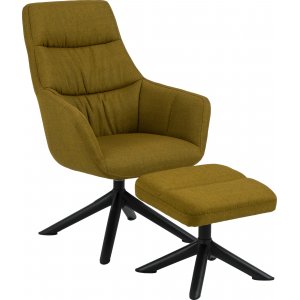 Heather fåtölj med fotpall - Orange - Tygfåtöljer