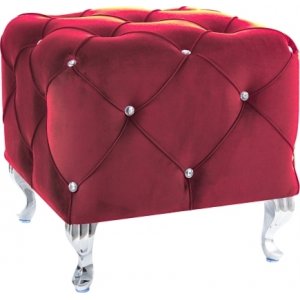 Hestia puff - Röd sammet - Sittpuffar