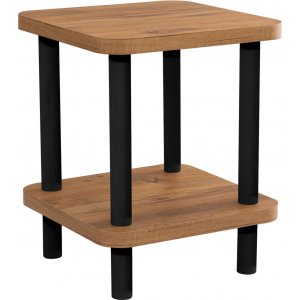 Juno sidobord 35 x 35 cm - Svart/furu - Sidobord & lampbord