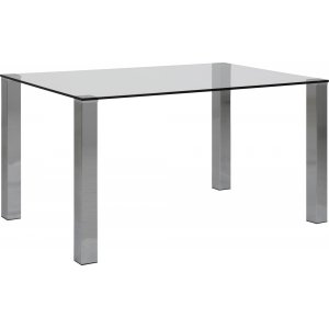 Kante matbord 140 cm - Krom - Matbord med glasskiva