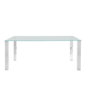 Kante matbord 180 cm - Krom - Matbord med glasskiva