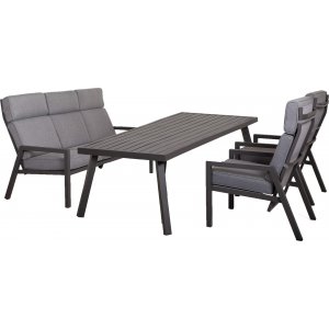 Lerida utematgrupp - Grå + Möbelpolish - Utematgrupper