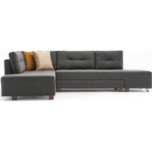 Manama hörnbäddsoffa vänster - Antracit - Bäddsoffor