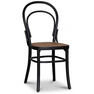 2 st Tona svart stol i böjträ med rottingsits - Trästolar
