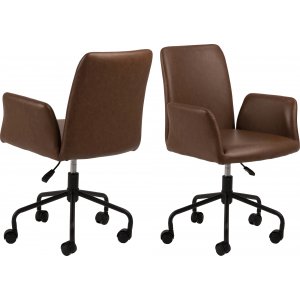 Naya kontorsstol - Brun PU - Kontorsstolar med armstöd