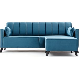 Ova divanbäddsoffa höger - Turkos - Bäddsoffor