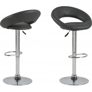 Plump barstol - Grå PU - Barstolar