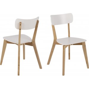 2 st Raven matstol - Vit - Trästolar