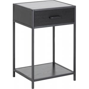 Seaford sängbord med låda - Svart - Sängbord -Sovrumsmöbler - Sängbord