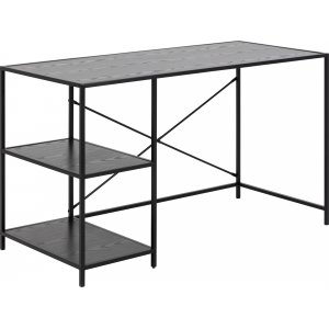 Seaford skrivbord 130 cm - Svart - Skrivbord med hyllor | lådor
