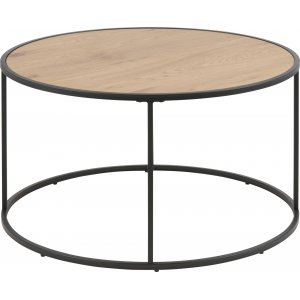 Seaford soffbord Ø80 cm - Ek/svart - Soffbord i trä
