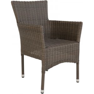 4 st Seattle utestol - Mörkbrun + Möbelvård för plastrotting - Utematstolar