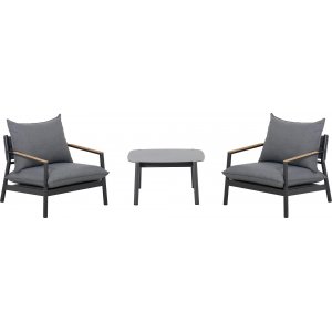 Seattle utestolgrupp - Grå + Möbelvårdskit för textilier - Loungegrupper