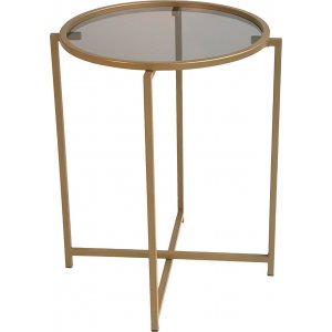 Sephyr soffbord Ø50 cm - Guld/fume - Glasbord