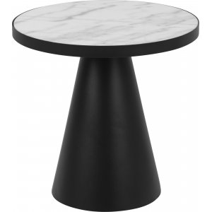 Soli soffbord Ø45 cm - Vit marmor/svart - Soffbord i marmor