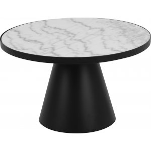Soli soffbord Ø65 cm - Vit marmor/svart - Soffbord i marmor