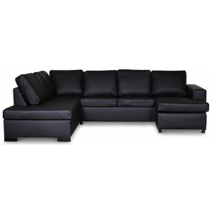Solna U-soffa i läder A3D - Bonded leather + Matt- och textilrengöring - Hörnsoffor