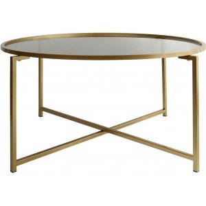 Sun soffbord Ø83 cm - Guld/fume - Glasbord