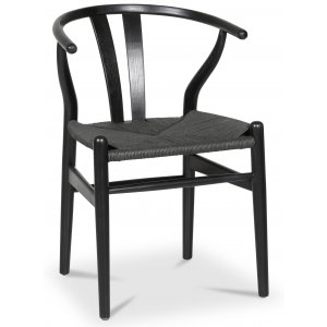 2 st Sunda matstol - Svart / Svart Repsits - Trästolar