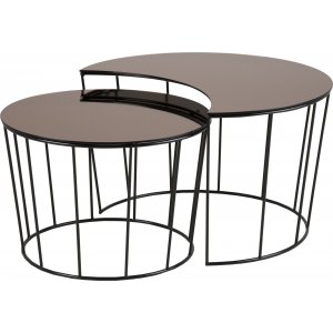 Sunmoon soffbord Ø58/76 cm - Bronze - Glasbord